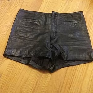 Leather shorts